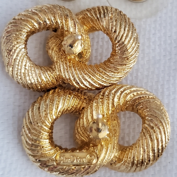 Christian DIOR Pierced nwot Vintage Earrings - Picture 5 of 8